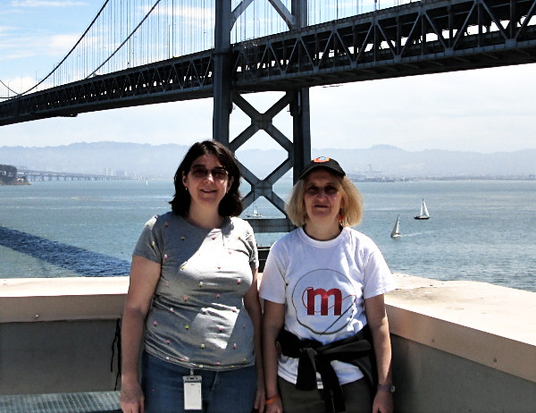 Gabriela Montagu with Marcia Knous on the rooftop of the San Francisco office.