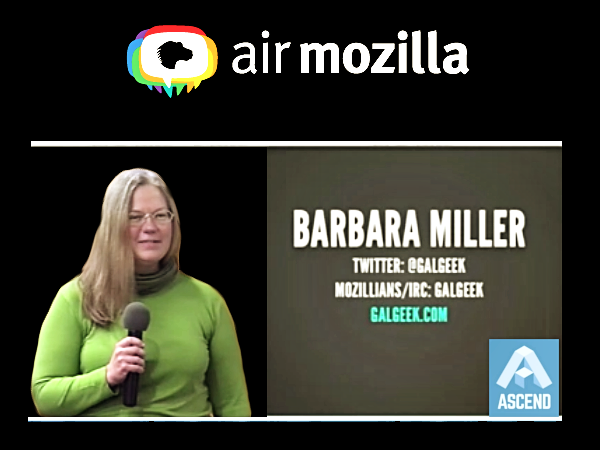 Barbara Miller's final presentation of the Ascend Project pilot pragram in the Mozilla Portland office, October 2014.
