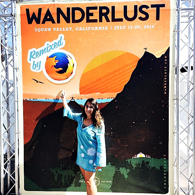 Kate Glazko as a volunteer at the Mozilla booth at Wanderlust Tahoe yoga and music festival held in Squaw Valley, California from July 17 - 20, 2014.